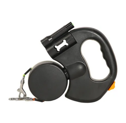 Laisse Rétractable Double pour Chiens – LED, Fils Réfléchissants 3M & Porte-Sac à Crotte