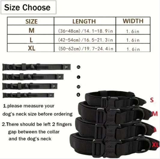 Collier Tactique Robuste pour Chien - Idéal Entraînement & Usage Militaire