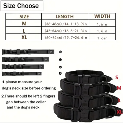 Collier Tactique Robuste pour Chien - Idéal Entraînement & Usage Militaire
