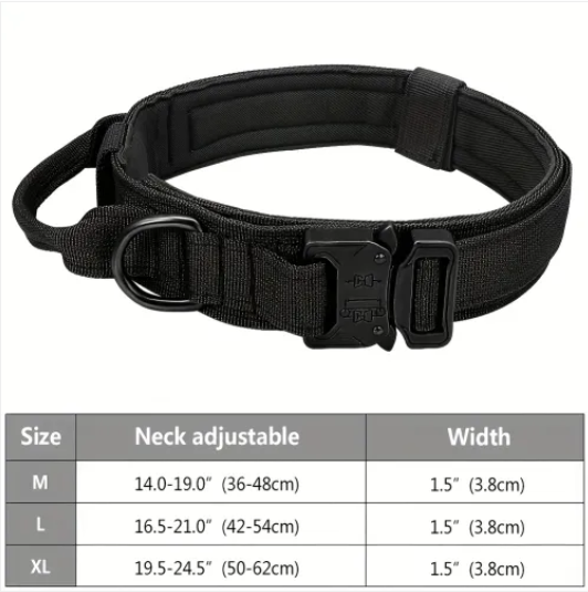 Collier Tactique Robuste pour Chien - Idéal Entraînement & Usage Militaire