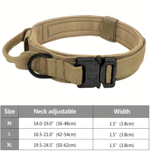 Collier Tactique Robuste pour Chien - Idéal Entraînement & Usage Militaire