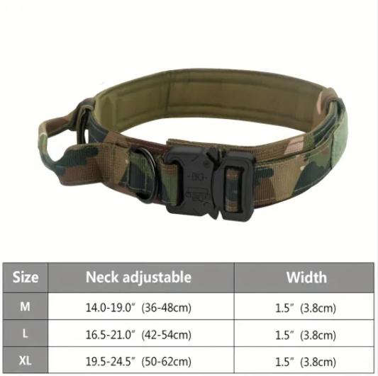Collier Tactique Robuste pour Chien - Idéal Entraînement & Usage Militaire