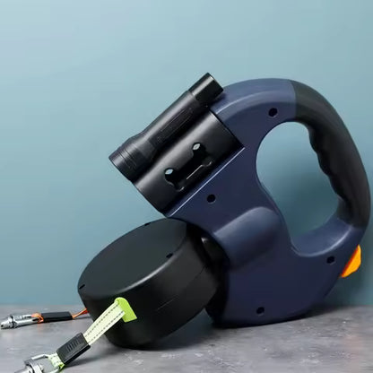 Laisse Rétractable Double pour Chien avec Lumière LED et Fils Réfléchissants