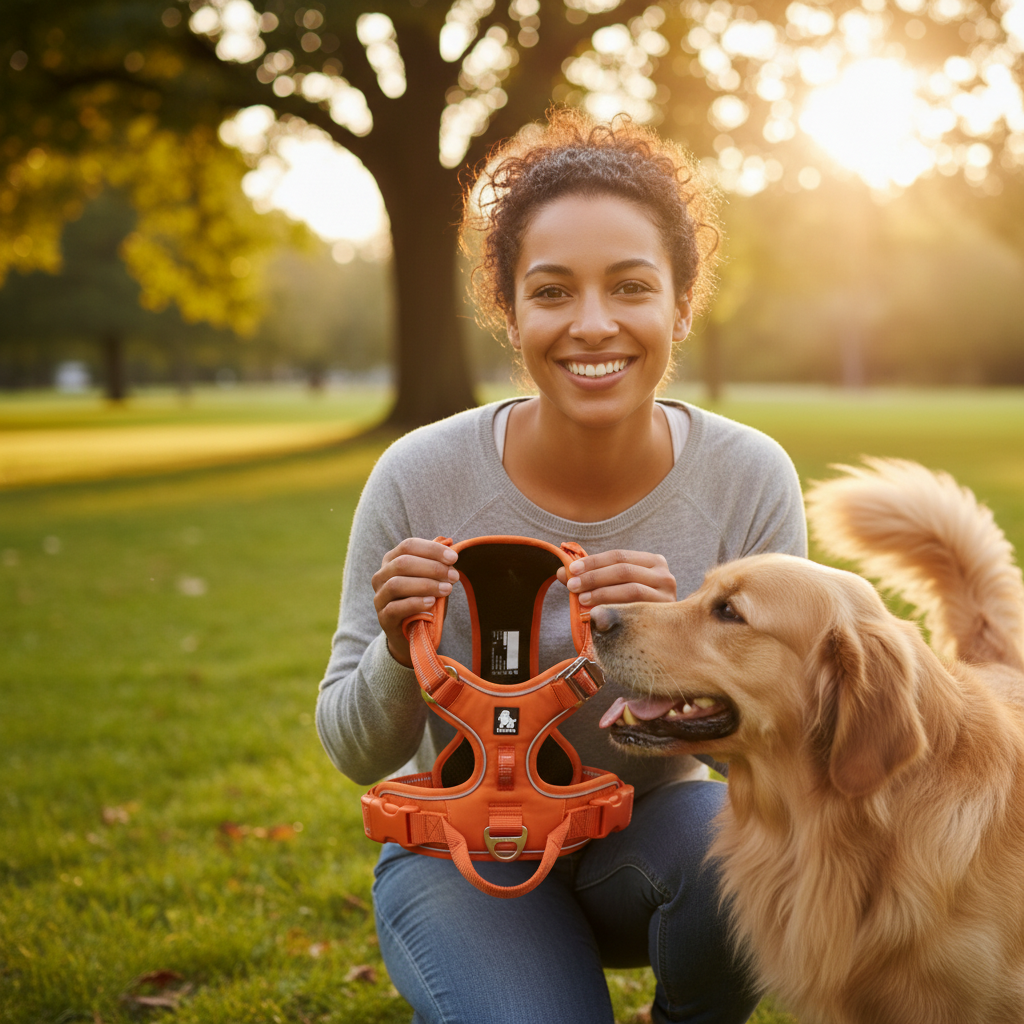 Harnais chien anti-traction confortable